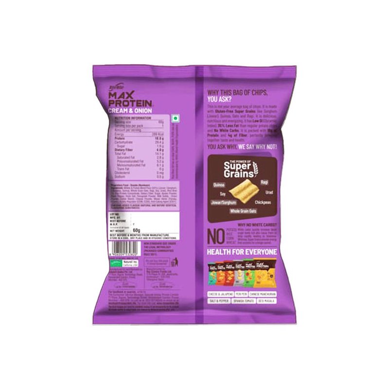 RiteBite Namkeen Cream & Onion | 7 Grain Protein Snack | High Protein | Made with 7 Nutritious Grains | Crispy & Crunchy | Ready-to-Eat | 100% Vegetarian thumbnail 2
