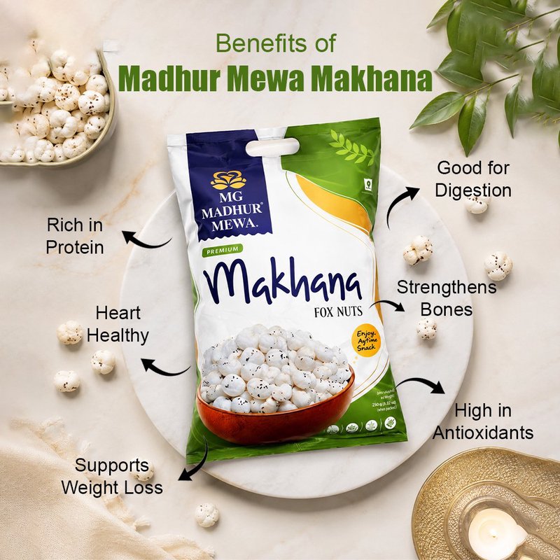 MG Madhur Mewa Makhana | Premium Fox Nuts Superfood Snack | Light, Crunchy & Healthy Roasted Makhana | High Protein, Low Calorie & Gluten-Free Snack | Fiber Rich Healthy Munching for Daily Nutrition & Weight Management thumbnail 4
