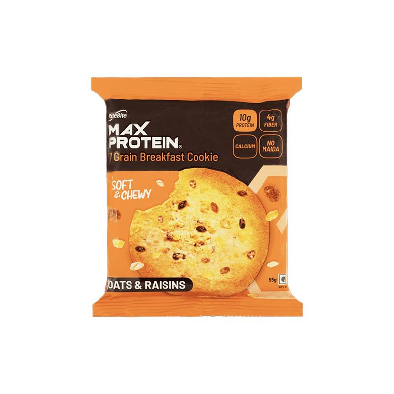 RiteBite Daily 7 Grain Breakfast Cookies Oats & Raisins (Pack of 1) | Made with 7 Grains, Oats & Raisins | High Fibre & Calcium | No Maida | No Preservatives | Crunchy Breakfast & Anytime Snack