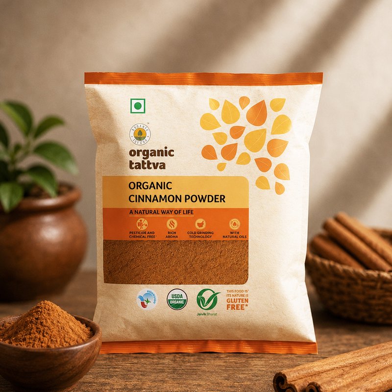 Organic Tattva Cinnamon Powder | Organic Dalchini Powder | Premium Ground Cinnamon | Aromatic Spice for Cooking & Baking