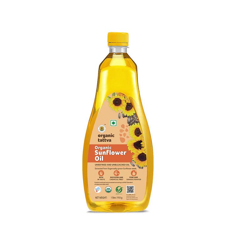 Organic Tattva Sunflower Oil | Sunflower Oil For Cooking | Natural Sunflower Cooking Oil | Light And Healthy Oil For Daily Cooking