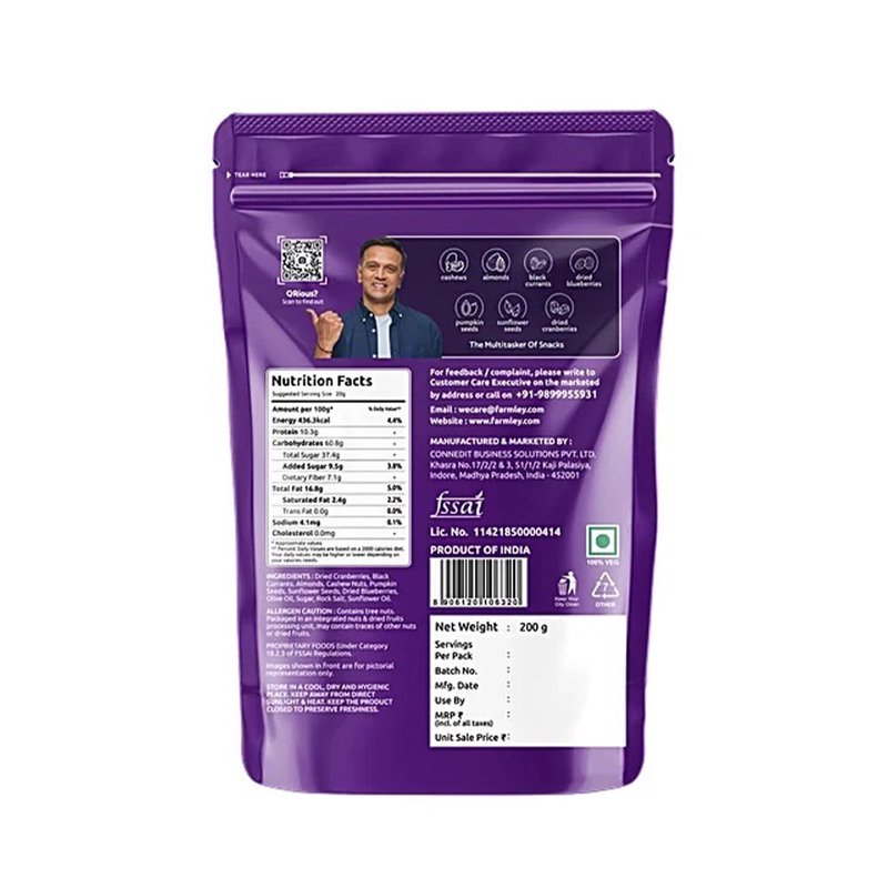 Farmley Trail Mix | Premium Nuts, Dried Fruits & Seeds Mix | High Protein & High Fibre Healthy Snack | Perfect for On-the-Go Snacking thumbnail 2