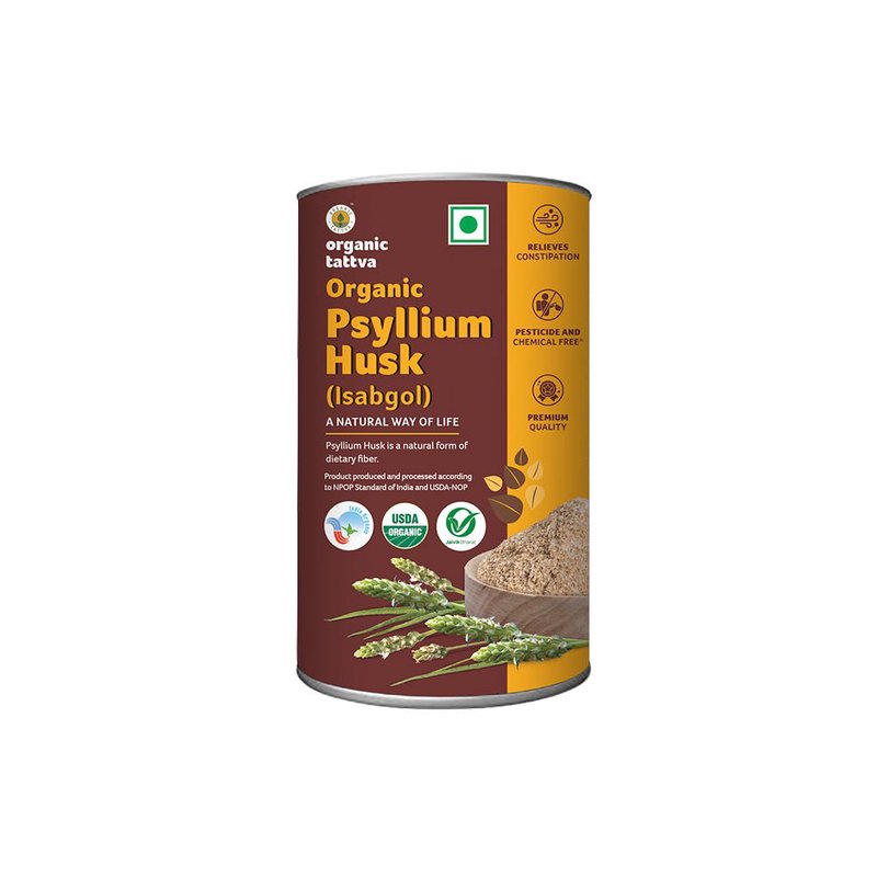 Organic Tattva Psyllium Husk | Organic Isabgol | Natural Dietary Fiber | Dietary Health Supplement