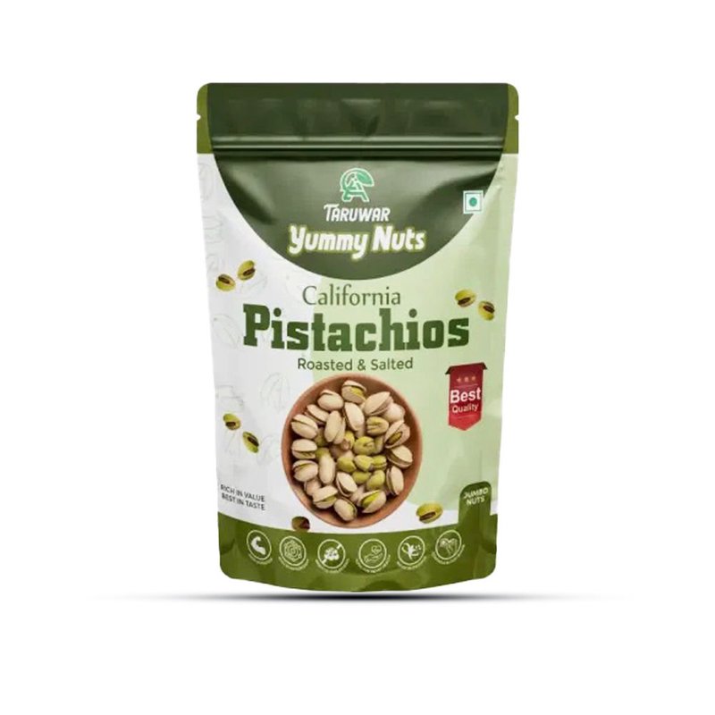 Taruwar Premium Jumbo Pistachios Roasted & Salted 200g | California Pista | Crunchy & Protein Rich Dry Fruits | Healthy Snack for Energy, Heart Health & Daily Nutrition | Premium Quality Salted Pistachios