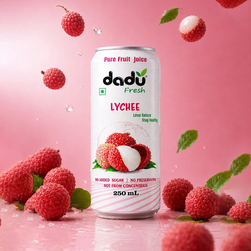 Dadu Fresh Lychee Juice | 4 Cans Combo | 100% Natural Lychee Fruit Juice | Refreshing Antioxidant Rich Healthy Beverage | No Added Sugar, No Preservatives & Not From Concentrate | Vitamin C Rich Drink for Immunity, Hydration, Skin Health & Daily Wellness | Delicious Tropical Juice for Kids & Adults thumbnail 4