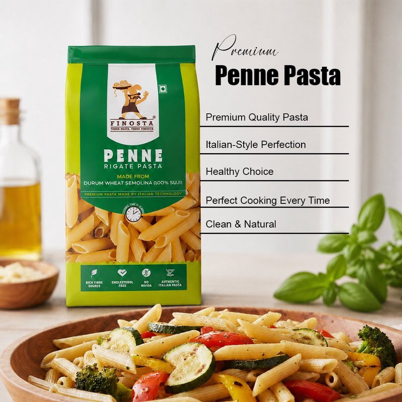 Finosta Penne Pasta 500g | Premium Tube-Shaped Italian Pasta | Perfect for White Sauce, Red Sauce & Baked Pasta Recipes | Easy-to-Cook Family Pasta thumbnail 3