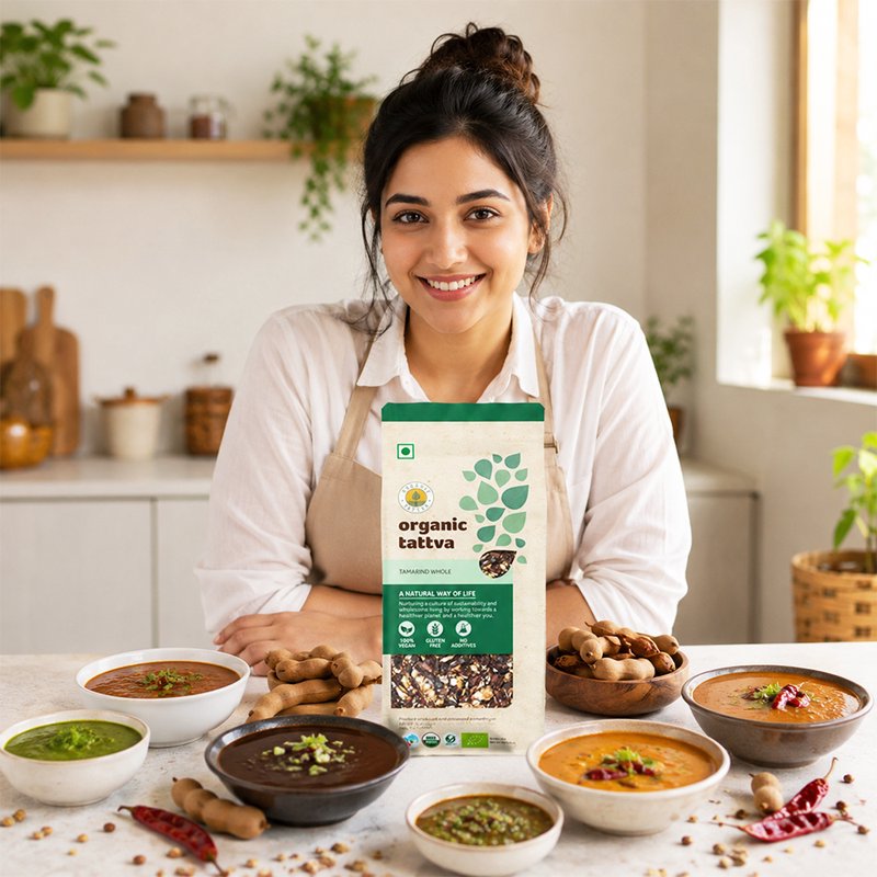 Organic Tattva Tamarind Whole | Organic Imli | Premium Quality Seedless Tamarind | Natural Tangy Ingredient for Cooking