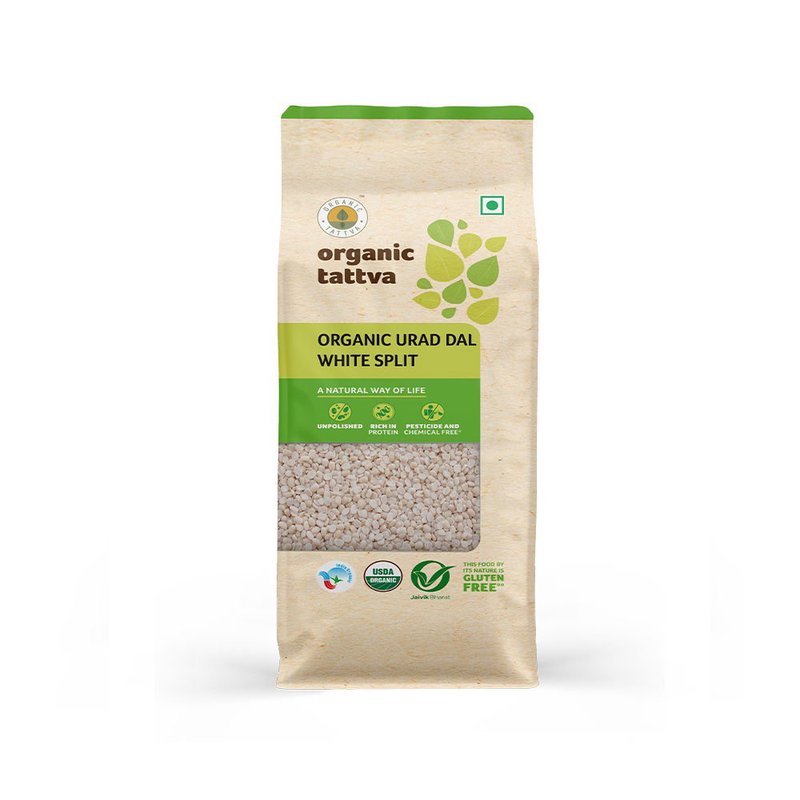 Organic Tattva Urad Dal White Split | Organic Split White Urad Dal | Premium Dhuli Urad Dal | Protein-Rich Lentils for Indian Cooking