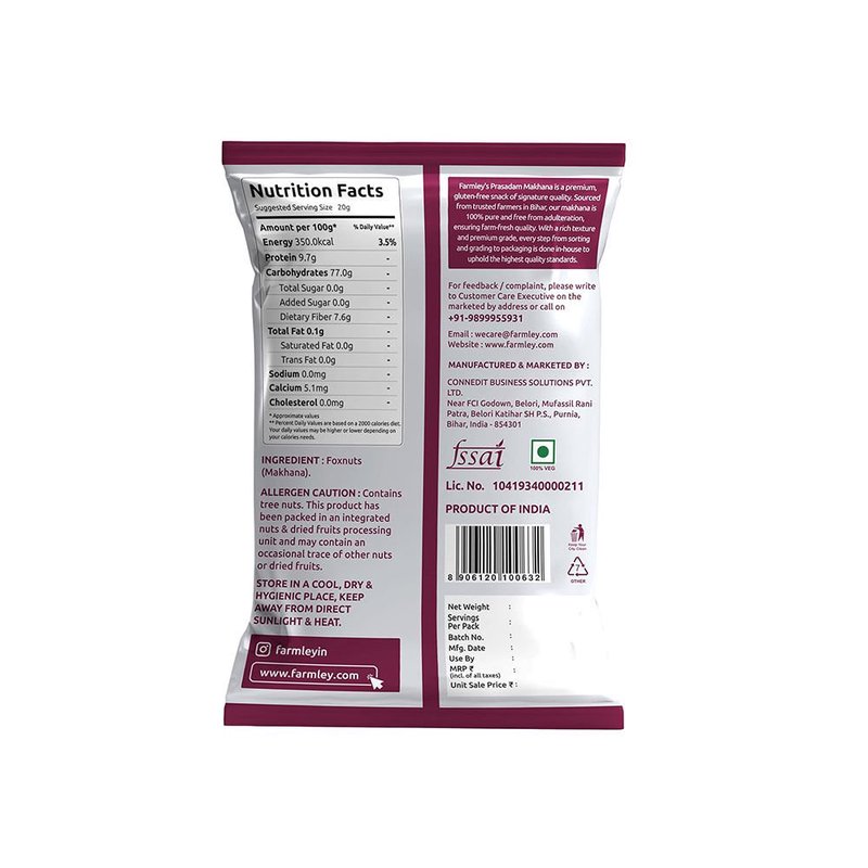 FARMLEY MAKHANA PRE.CENTRE SEAL 250GM thumbnail 2