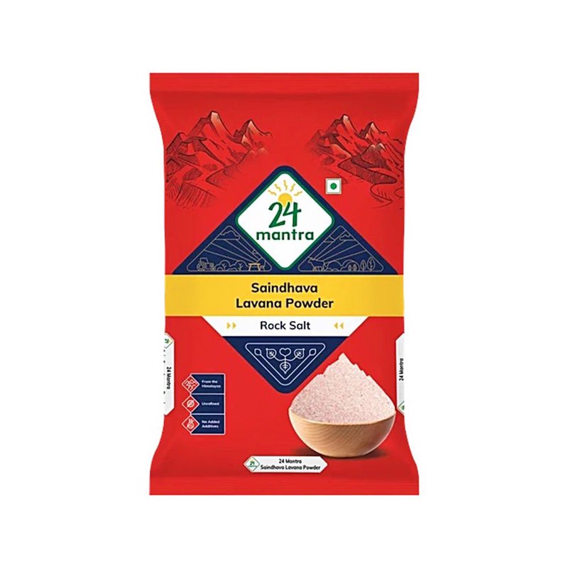 24 Mantra Organic Himalayan Pink Salt Powder | Fine Ground Rock Salt | Natural Mineral-Rich Seasoning