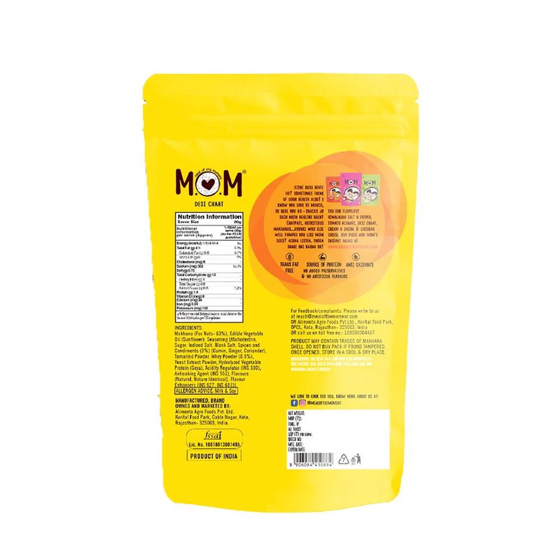 MOM Desi Chaat Makhana 65g | Roasted Fox Nuts | Chaat Masala Flavoured Makhana | Ready-to-Eat Healthy Snack thumbnail 2