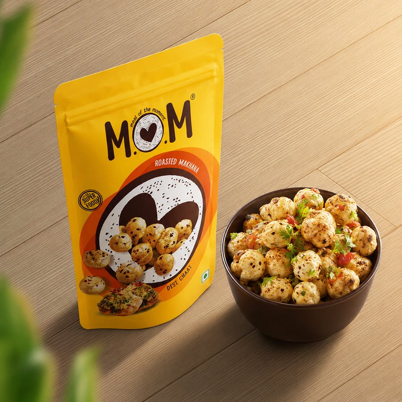 MOM Desi Chaat Makhana 65g | Roasted Fox Nuts | Chaat Masala Flavoured Makhana | Ready-to-Eat Healthy Snack