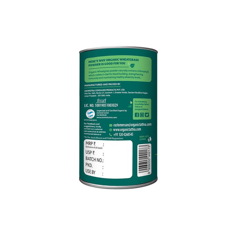 Organic Tattva Wheat Grass Powder | Organic Wheatgrass Powder | Green Superfood | Plant-Based Daily Wellness Supplement thumbnail 2