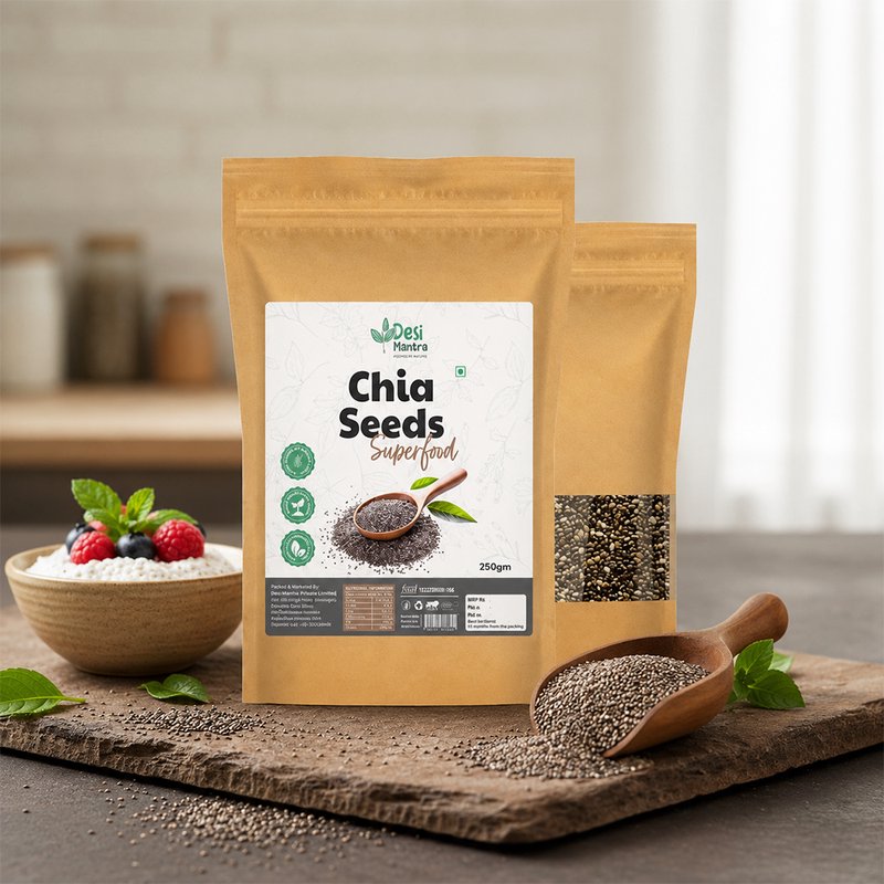 Desi Mantra Chia Seeds | Premium Raw & Natural Superfood Seeds | Rich in Fiber, Protein & Omega 3 | Perfect for Smoothies, Oats & Healthy Daily Nutrition thumbnail 3