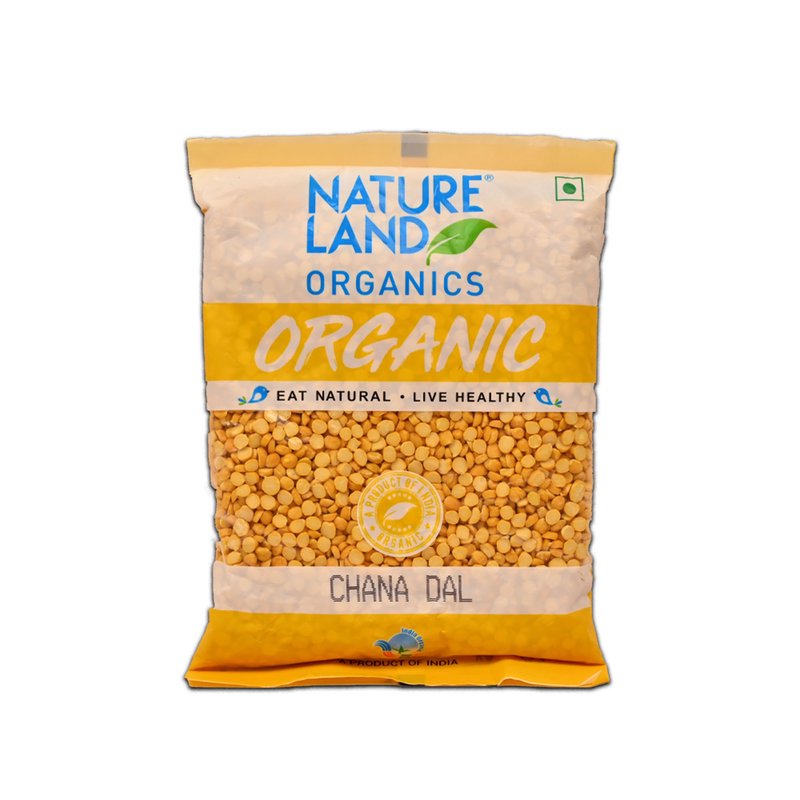 Natureland Organics Chana Dal 500g | 100% Organic Split Bengal Gram | Protein & Fibre Rich Chana Dal for Dal, Khichdi, Curries & Everyday Cooking