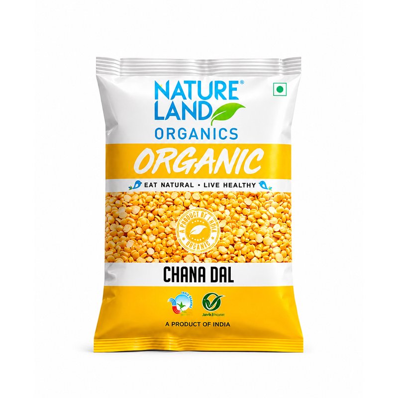 Natureland Organics Chana Dal 500g | 100% Organic Split Bengal Gram | Protein & Fibre Rich Chana Dal for Dal, Khichdi, Curries & Everyday Cooking