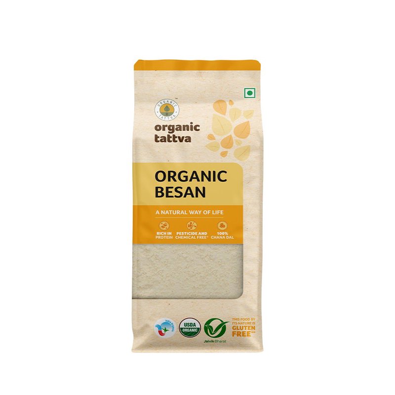 Organic Tattva Besan | Organic Gram Flour | High-Quality Chana Besan | Protein-rich Flour for Every Day Cooking