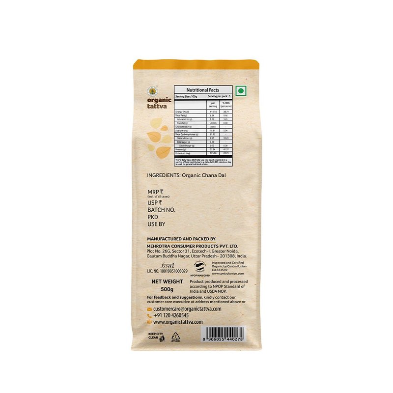 Organic Tattva Besan | Organic Gram Flour | High-Quality Chana Besan | Protein-rich Flour for Every Day Cooking thumbnail 2
