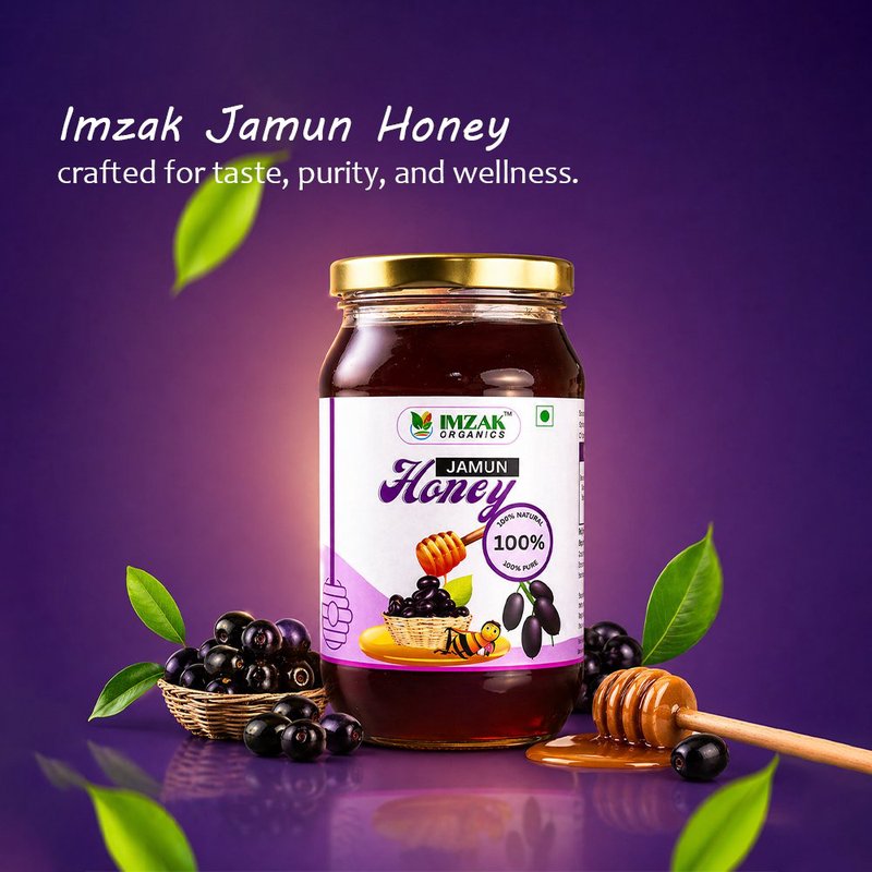 Imzak Jamun Honey | Pure Raw & Natural Forest Honey | Unprocessed Jamun Blossom Honey Rich in Antioxidants & Natural Enzymes | Healthy Natural Sweetener for Immunity, Digestion & Daily Wellness | Rich Dark Honey thumbnail 3