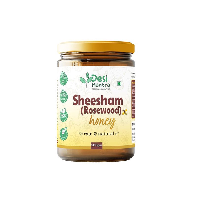 Desi Mantra Sheesham (Rosewood) Honey | Pure Raw Forest Honey | Naturally Harvested & Unprocessed | No Added Sugar | Rich Aroma Healthy Sweetener for Tea & Daily Wellness