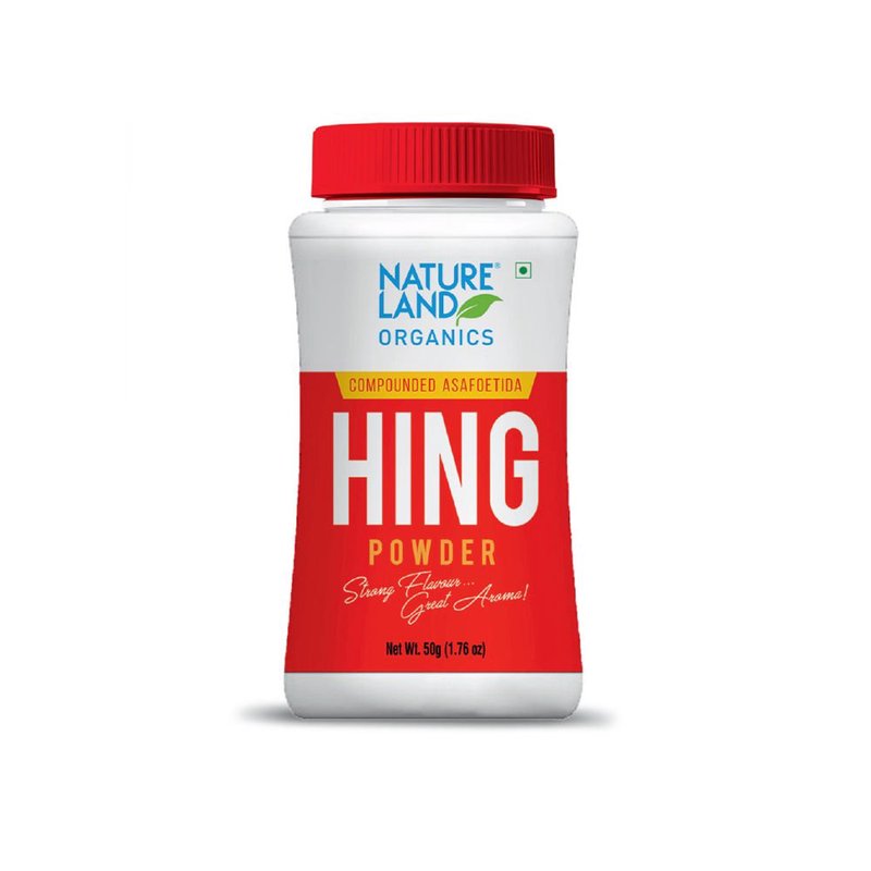 Natureland Organics Hing Powder 50g | Premium Organic Asafoetida Powder | Strong Aroma Spice for Tadka, Dal, Curries & Indian Cooking