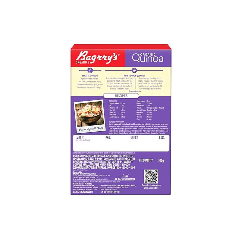 Bagrry's Quinoa 1000 GM | Premium Wholegrain Superfood Seeds | Rich in Protein & Fiber | Healthy Gluten Free Grain Alternative for Salads, Bowls & Everyday Meals thumbnail 2