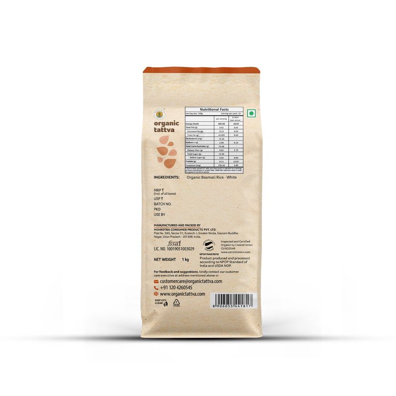 Organic Tattva Biryani Basmati Rice | Premium Long Grain Basmati Rice | Naturally Aromatic Rice | Ideal for Biryani & Pulao thumbnail 2