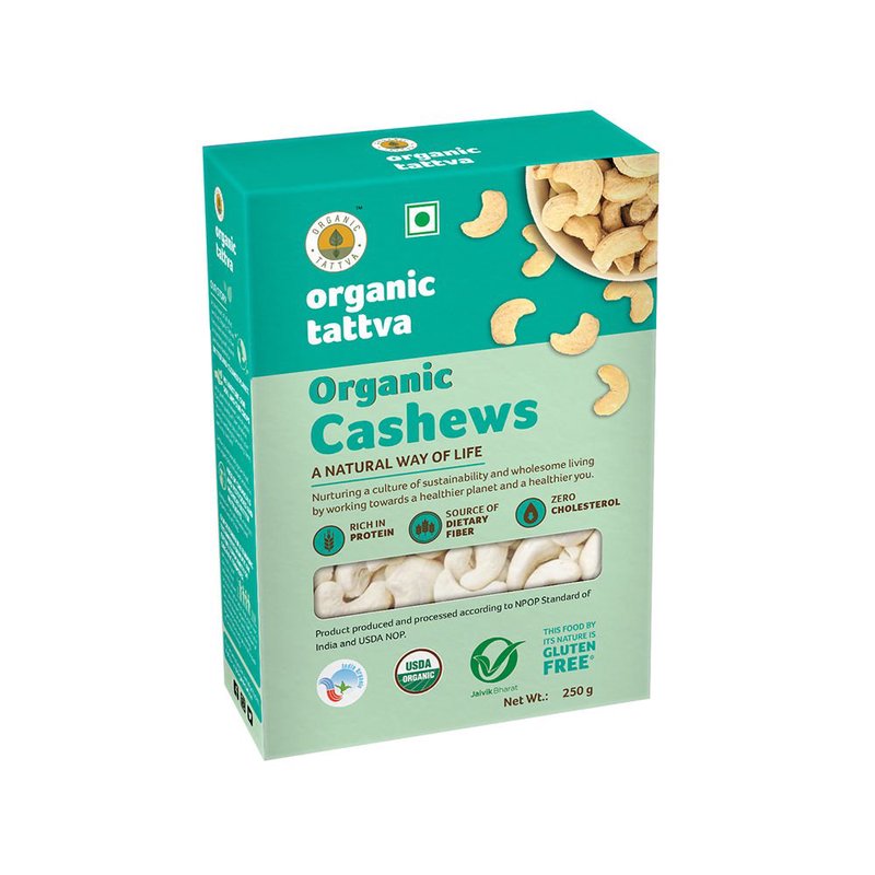Organic Tattva Cashews | High-Quality Whole Cashew | Healthy Cashew Nuts | Crunchy And Creamy Dry Fruits for Snacking & Baking