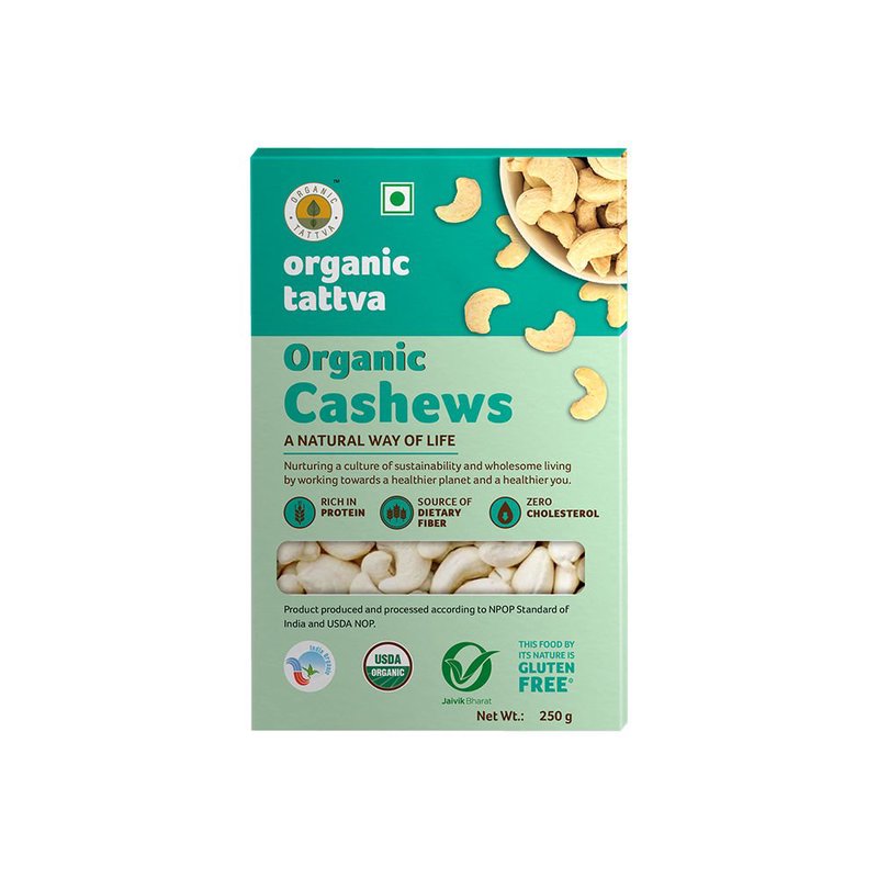 Organic Tattva Cashews | High-Quality Whole Cashew | Healthy Cashew Nuts | Crunchy And Creamy Dry Fruits for Snacking & Baking thumbnail 2