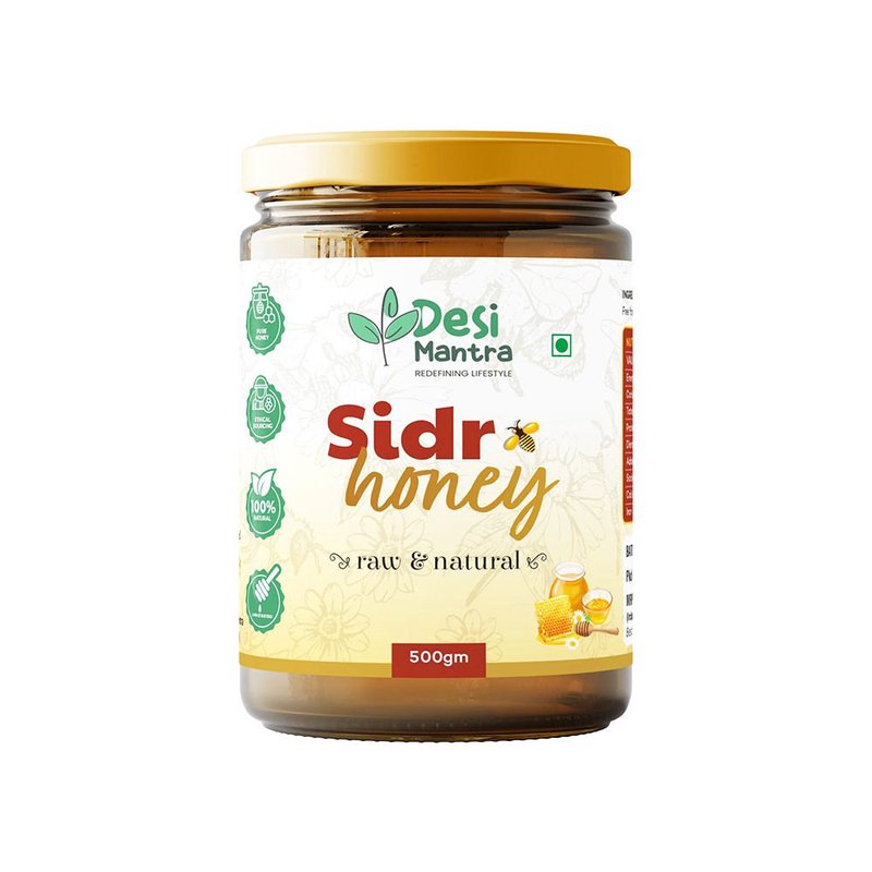Desi Mantra Sidr Honey | Premium Raw & Natural Honey | Rich Thick Texture & Authentic Taste | Unprocessed & Unfiltered | No Added Sugar | Perfect for Daily Wellness