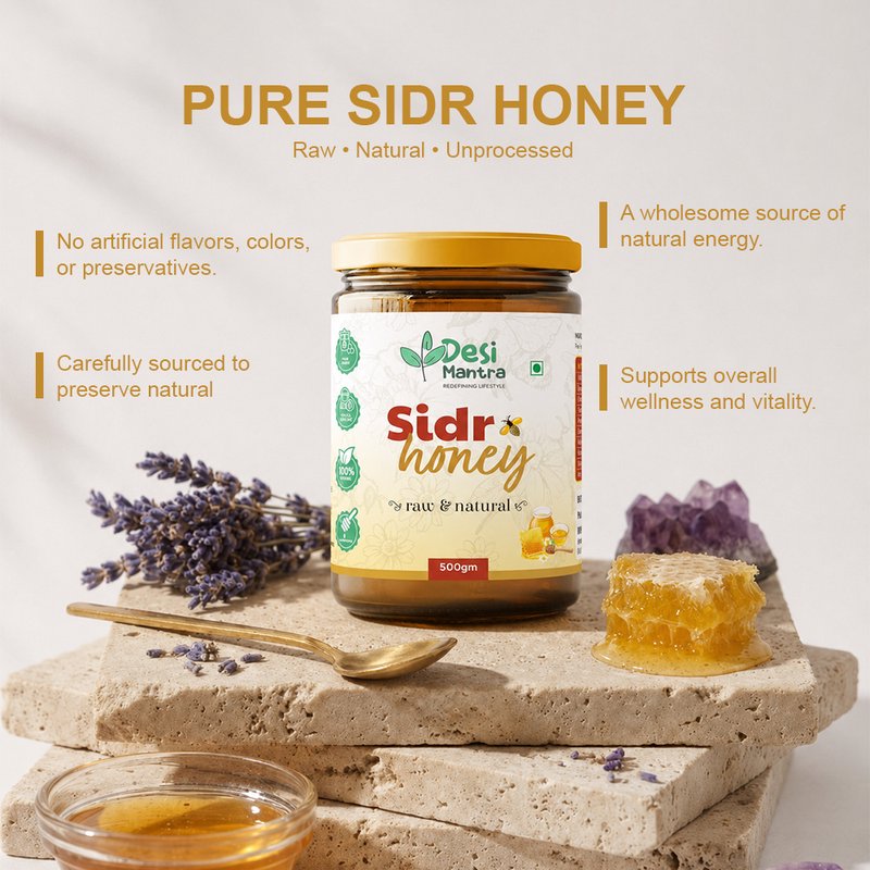 Desi Mantra Sidr Honey | Premium Raw & Natural Honey | Rich Thick Texture & Authentic Taste | Unprocessed & Unfiltered | No Added Sugar | Perfect for Daily Wellness thumbnail 3