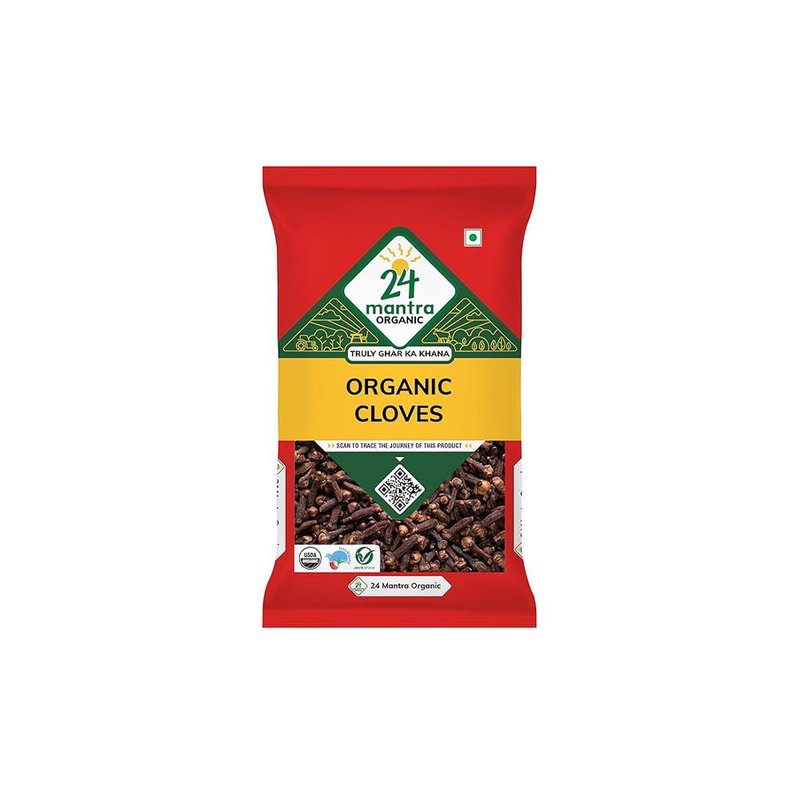 24 Mantra Organic Cloves | Laung | Whole Clove Spice | 100% Organic | Rich Aroma | Indian Spice
