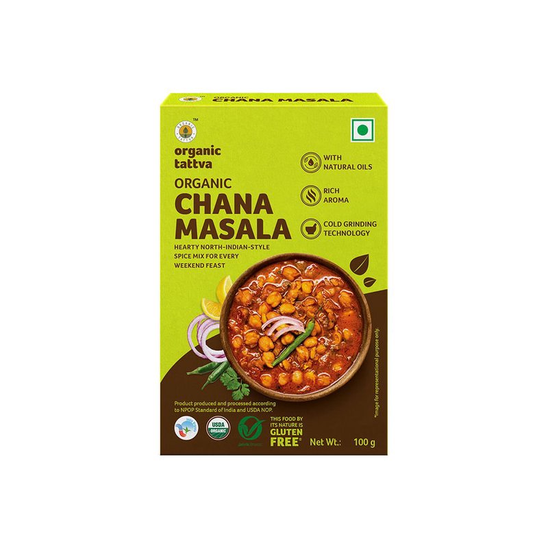 Organic Tattva Chana Masala | Authentic Chole Masala | Premium Indian Spice Mix | Chickpea Curry Masala