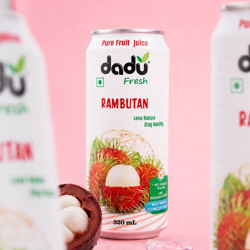 Dadu Fresh Rambutan Juice | 4 Cans Combo | 100% Natural Exotic Fruit Juice | Antioxidant Rich Healthy Beverage | No Added Sugar, No Preservatives & Not From Concentrate | Vitamin C Rich Drink for Immunity, Skin Health, Hydration & Daily Wellness | Refreshing Tropical Juice for Kids & Adults thumbnail 2