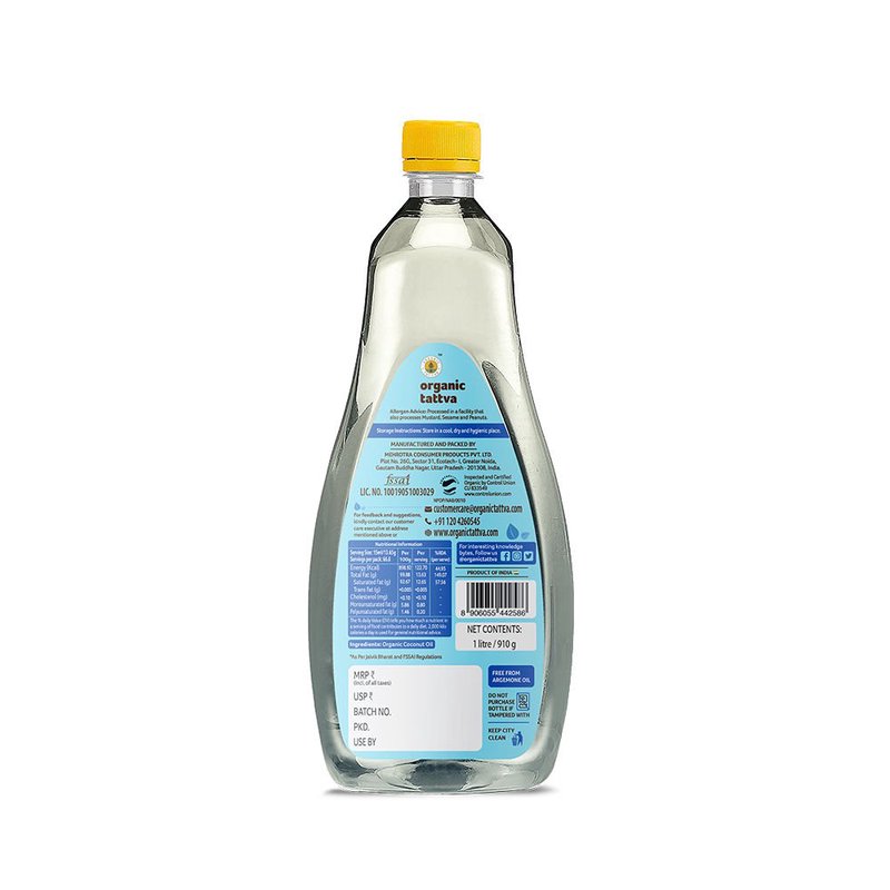 Organic Tattva Coconut Oil | Pure and Natural Coconut Oil | All-Purpose Oil for Cooking, Hair & Skin Care