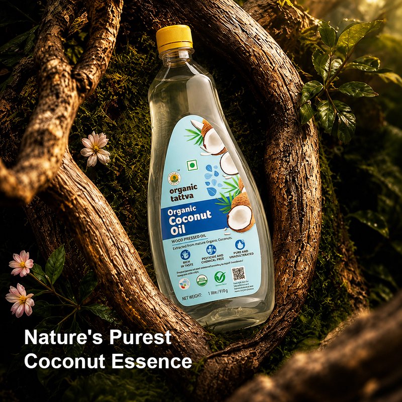 Organic Tattva Coconut Oil | Pure and Natural Coconut Oil | All-Purpose Oil for Cooking, Hair & Skin Care