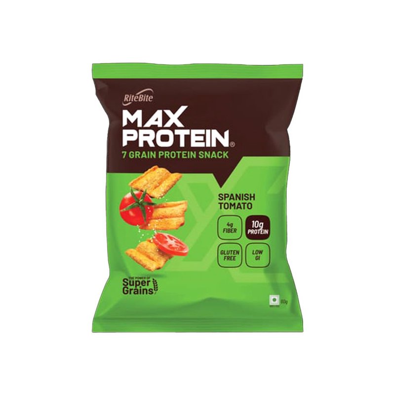 RiteBite Namkeen Spanish Tomato | 7 Grain Protein Snack | High Protein | Made with 7 Nutritious Grains | Crispy & Crunchy | Ready-to-Eat | 100% Vegetarian