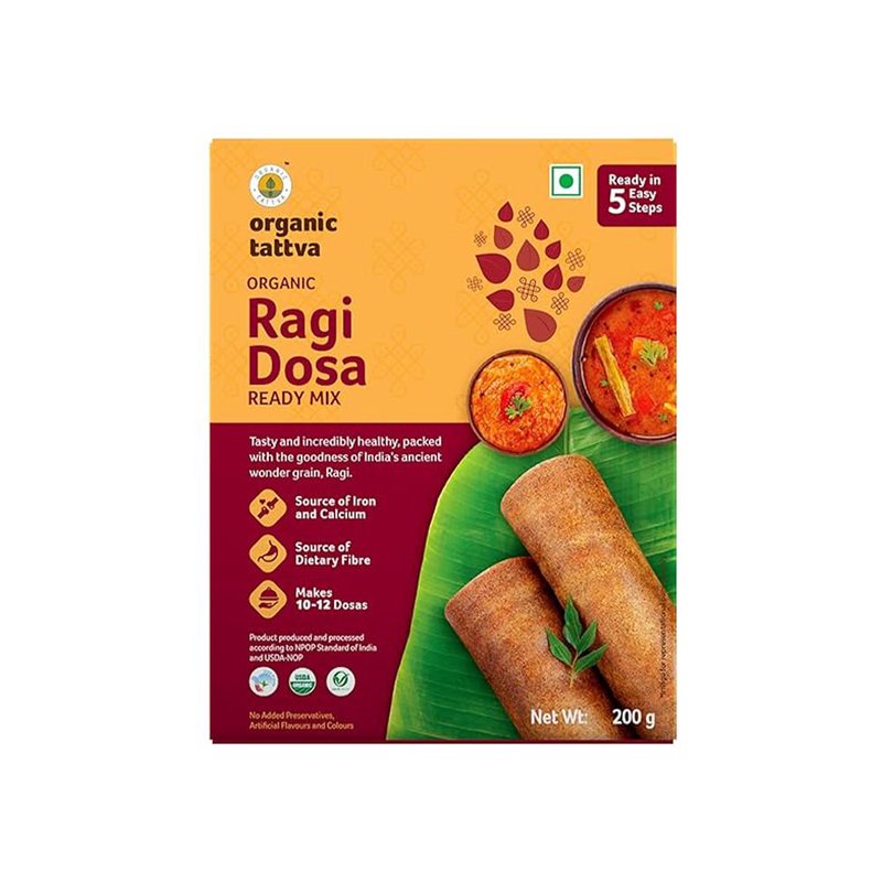 Organic Tattva Ragi Dosa Ready Mix | Instant Ragi Dosa Mix | Health Finger Millet South Indian Breakfast