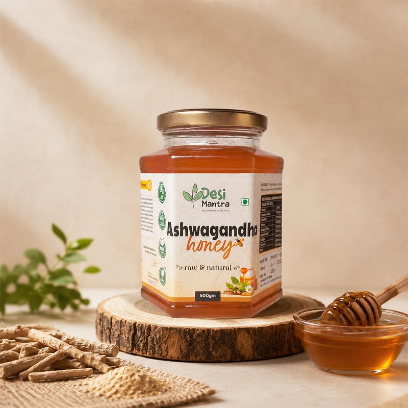 Desi Mantra Ashwagandha Infused Honey | Pure Natural Honey with Ashwagandha | Raw & Unprocessed Wellness Blend | No Added Sugar | Daily Energy & Healthy Lifestyle Support thumbnail 7