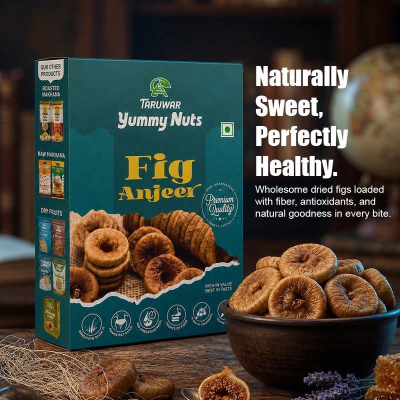 Taruwar Premium Dried Anjeer (Figs) 250g Pouch | Naturally Sweet, Soft & Fiber Rich Dry Fruits | Healthy Snack for Digestion, Immunity, Energy & Daily Nutrition | Premium Quality Fig Fruit | No Added Sugar | Ideal for Weight Management & Healthy Lifestyle