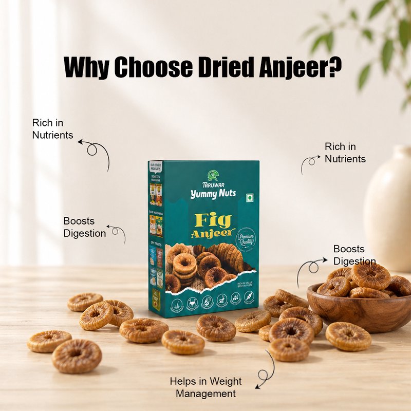 Taruwar Premium Dried Anjeer (Figs) 250g Pouch | Naturally Sweet, Soft & Fiber Rich Dry Fruits | Healthy Snack for Digestion, Immunity, Energy & Daily Nutrition | Premium Quality Fig Fruit | No Added Sugar | Ideal for Weight Management & Healthy Lifestyle