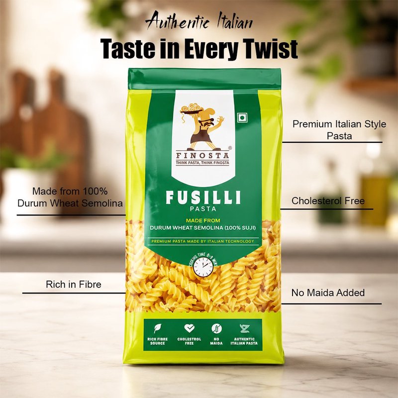 Finosta Fusilli Pasta 500g | Premium Spiral Italian Pasta | Perfect for White Sauce, Red Sauce & Pasta Salads | Easy-to-Cook Family Pasta thumbnail 2
