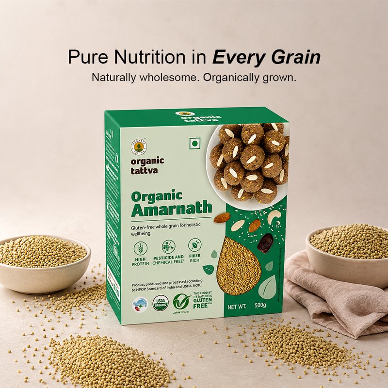 Organic Tattva Amaranth Seeds | Organic Rajgira Seeds | Gluten-Free Superfood | Rich in Fibre & Plant Protein