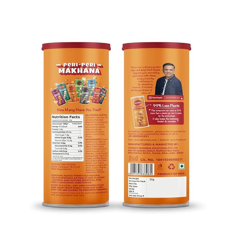 FARMLEY JAR MAKHANA PERI PERI 55GM thumbnail 2