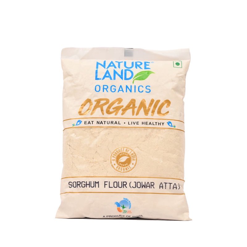 Natureland Organics Jowar (Sorghum) Flour 500g | Pure Organic Jowar Atta | High In Fibre And Plant Protein Millet Flour For Rotis, Bhakri, Cheela & Baking