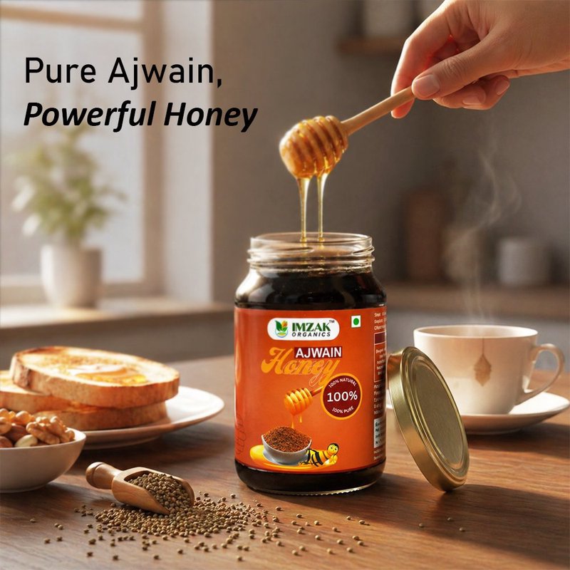 Imzak Ajwain Honey | Pure Raw & Unprocessed Natural Honey | Infused with Ajwain Goodness | Rich in Antioxidants, Minerals & Natural Enzymes | Herbal Honey for Digestion, Immunity, Sore Throat & Daily Wellness | Healthy Natural Sweetener thumbnail 5