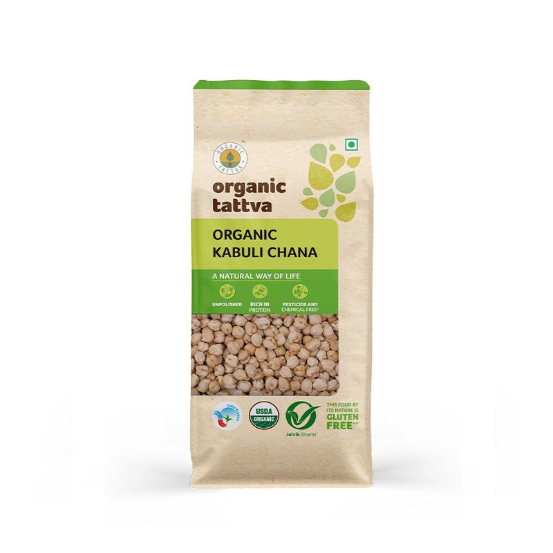 Organic Tattva Kabuli Chana | Organic Chickpeas | High-Quality White Chickpeas | High-Protein Legumes for Every Day Use