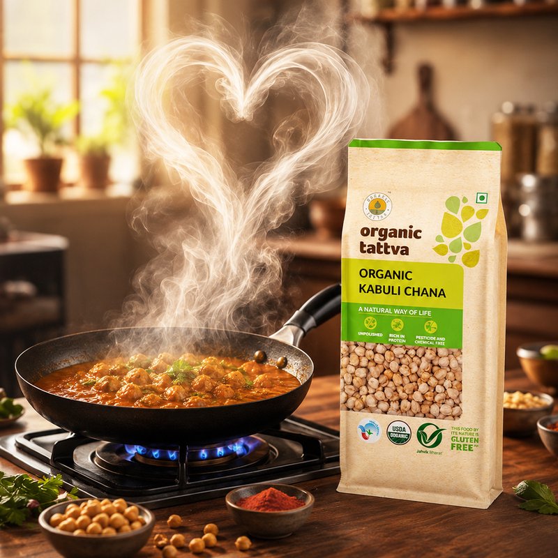Organic Tattva Kabuli Chana | Organic Chickpeas | High-Quality White Chickpeas | High-Protein Legumes for Every Day Use