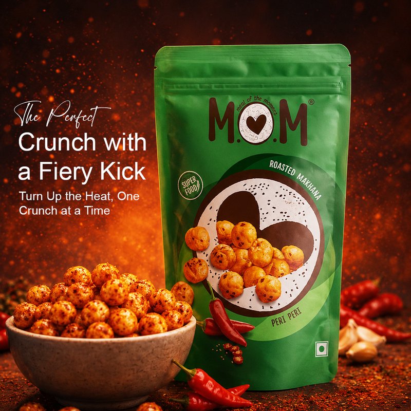 MOM Peri Peri Makhana 70g | Roasted Fox Nuts | Peri Peri Flavored Makhana | Ready to Eat Healthy Snack