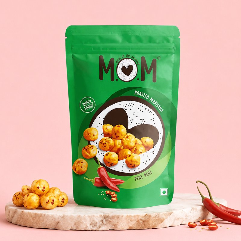 MOM Peri Peri Makhana 70g | Roasted Fox Nuts | Peri Peri Flavored Makhana | Ready to Eat Healthy Snack